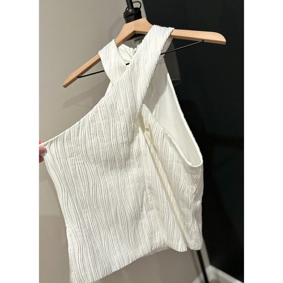 NWT Anthropologie Cross-Neck Halter Tank Top in White - Picture 4 of 9